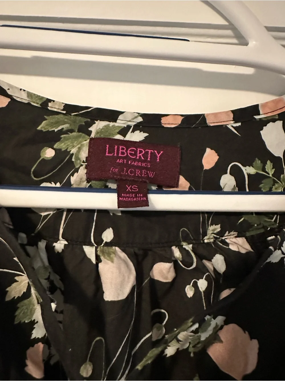 J. Crew Liberty Peasant Top blousevin Liberty Poppy Dream